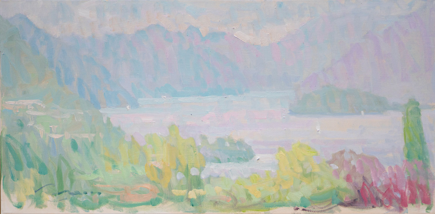 Oil painting of Lake Como, Italy, by Jerry Fresia