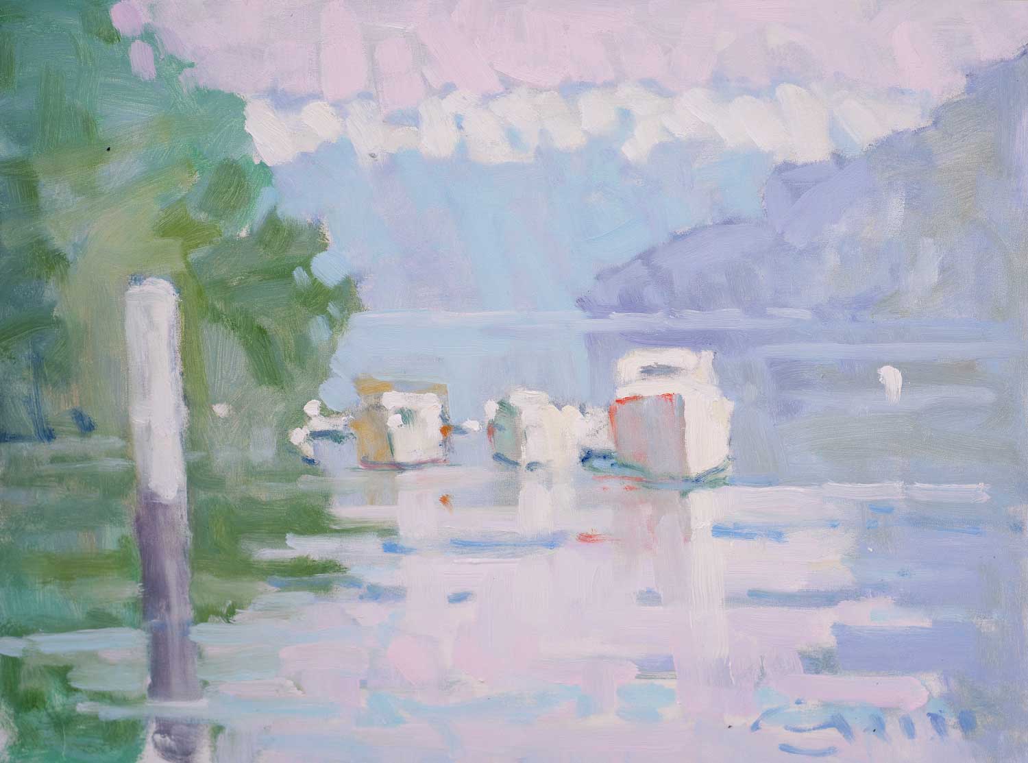 Oil painting of Vassena, Lake Como, Italy, by Jerry Fresia