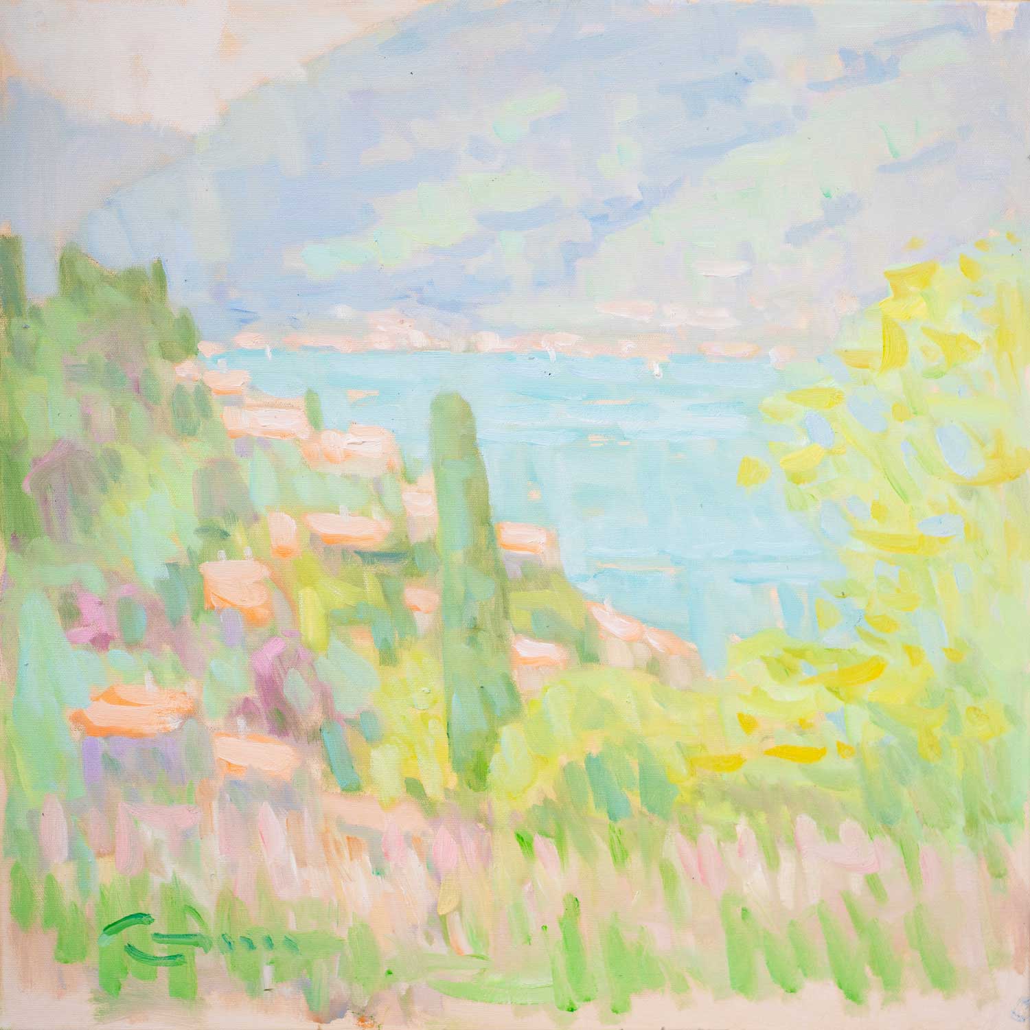 Oil painting of Lake Como, Italy, by Jerry Fresia